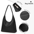 thumbnail image 3 of Bolso de mano KALIDI casual de cuero vegano con cremallera hobo para mujer, 3 of 7
