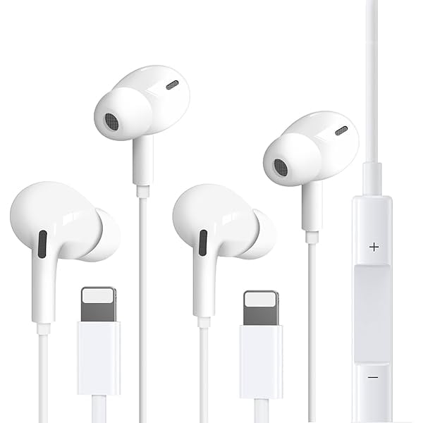wonima11 【Official Certified Earphone】 2 Pack Wired Headphones for iPhone,Earbuds Built-in Microphone & Volume Control,Compatible with iPhone 14/13/12/11/XR/XS/X/8/7/Pro/Pro Max