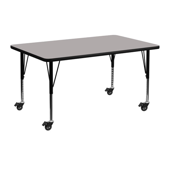 Bowery Hill 26" x 24" High Pressure Top Mobile Activity Table in Gray