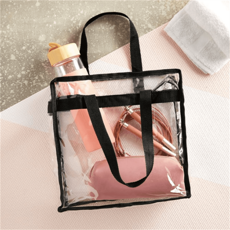 2 Pack Clear Stadium Approved Tote Bags 12x6x12 Large Transparent Totes with Zippers Handles for Concerts Sporting Events Music Festivals Work