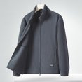 thumbnail image 2 of Vedolay Winter Jackets for Men Long Sleeve Button Down Solid Blazer Jackets Dark Gray,L, 2 of 5