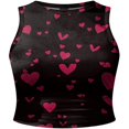 thumbnail image 2 of EIMELI Débardeurs pour Femmes Saint-Valentin Imprimé Cœur d'Amour Sans Manches Court Débardeur Décontracté Col Rond Rouge P, 2 of 5