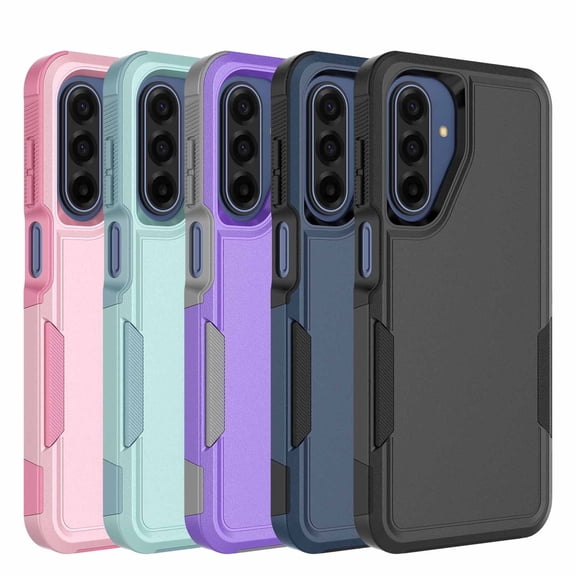 Military Grade Shockproof Samsung Galaxy A17 5G 2025 Case,Dual Layer Full Body Protective Cover with Anti-Slip Grip & Raised Camera Heavy Duty Rugged Case- Black