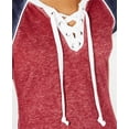 thumbnail image 3 of Crave Fame Juniors' Lace-Up Raglan T-Shirt Brown Size Small, 3 of 3