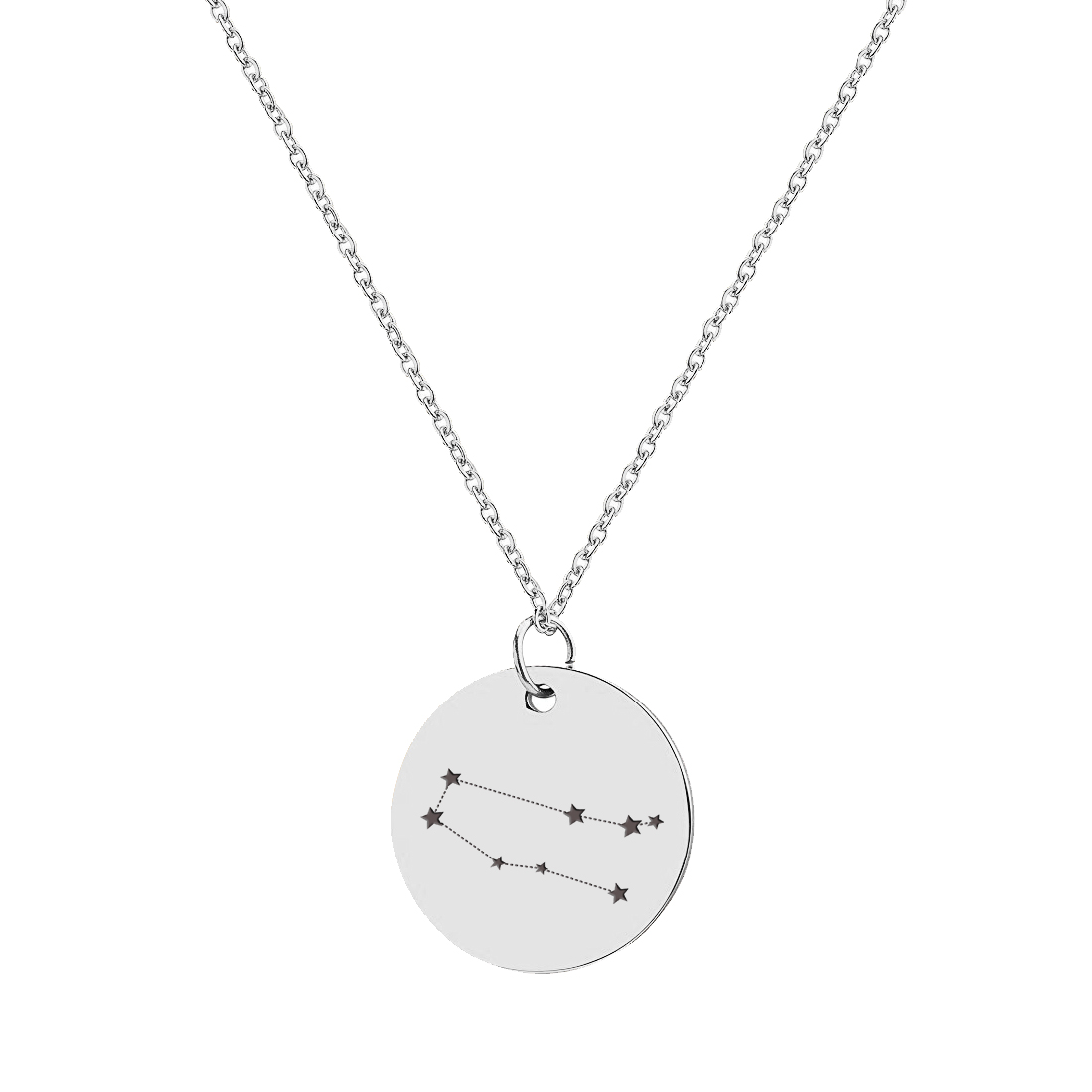 Anavia Round Gemini Constellation Zodiac Star Sign Stainless Steel Silver Disc 22mm Pendant Jewelry with Gift Box