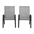 thumbnail image 6 of 2 Pieces Patio Dining Chairs,Outdoor Stackable All Weather Heavy Duty Dining Chairs Set with Armrests,Patio Chairs with High Backrest for Garden Patio Pool Beach Yard Space Saving,Gray, 6 of 8
