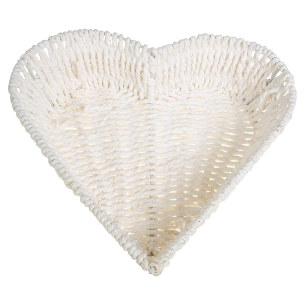 Forma de corazón Placa de frutas Escritorio Sundries Basket Canasta Hogar Refresco Placa