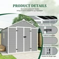 thumbnail image 3 of 8' x 8' Outdoor Plastic Resin Storage Shed, Synagr Large Tools Storage Shed, Garden Shed with Lockable Doors for Backyard, Patio, Lawn, 3 of 8