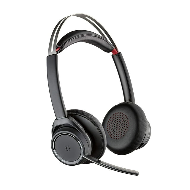 Plantronics - Voyager Focus UC con base de carga (poliéster) - Auriculares Bluetooth duales (estéreo) con micrófono de brazo - Compatibles con PC/Mac con USB-A - Compatibles con Teams (certificado), Z