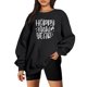 thumbnail image 2 of ICHUANYI Clearance Women Classic New Year Christmas Print Crewneck Long Sleeve Loose Sweatshirt Tops ICHUANYI "ICHUANYI", 2 of 6