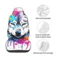 thumbnail image 4 of Daiia Cool Colorful Wolf Printed Car Seat Cover - Waterproof & Sweatproof - Universal Fit, Machine Washable, Non-Slip - Seat Protector for Car, Truck, SUV, Van (1 Pack), 4 of 5