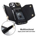 thumbnail image 5 of ShellTech for iPhone 11 Pro Max Case with Card Holder and Strap - Zipper Pocket,Crossbody Lanyard Strap,Credit Card Holder,Stand Ring,Cute Phone Wallet Case for Women,Black, 5 of 10