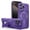 Purple, variant on Compatible for iPhone 16 Magnetic Case, Carbon Fiber Texture Case with Invisible Stand, [Support Wireless Charging] Shockproof Slim Rugged Protective Case for iPhone 16, Gray