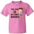 thumbnail image 3 of Inktastic Yes, This is My First Rodeo- Cowgirl in Hat and Boots Youth T-Shirt, 3 of 5