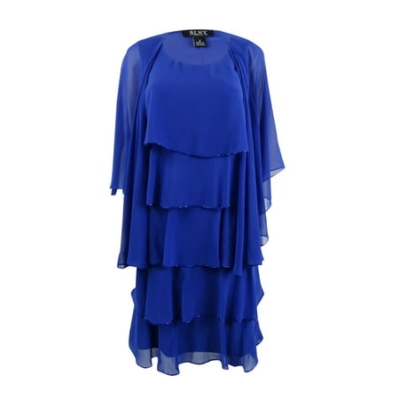 Sl Fashions - SL Fashions Women's Beaded Tiered Dress and Jacket