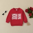 thumbnail image 5 of Linfrsh Toddler Baby Girl Clothes 1T 2T 3T 4T 5T Fall Winter Outfits Letters Prints Long Sleeve Sweatshirt + Pants Sets Red,18-24 Months, 5 of 7