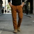 thumbnail image 7 of Mens Cargo Pants with Zipper Pockets Straight Leg Elastic Mid Waisted Trousers Classic Solid Color Windbreaker Relaxed Athletic Sports Tactical-Pant, 7 of 7