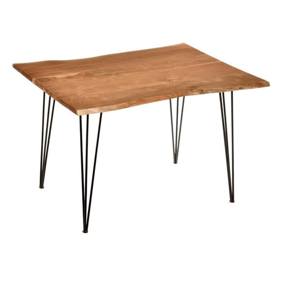 Carolina Classics Seti Live Edge Dining Table in Natural and Black