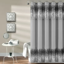 Lush Decor Shimmer Sequins Shower Curtain Dark Gray/Black Single 70X72