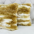 thumbnail image 2 of Home Soft Things Jacquard Faux Fur 2 Piece Throw Pillow Cover Set - Amber Gold - 14" x 26", 2 of 7