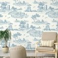 thumbnail image 6 of DAZLUTE Mural Peel and Stick Wallpaper 17.7” X 394” ,Blue and White Removable Wallpaper,Self-Adhesive Contact Paper, 6 of 8