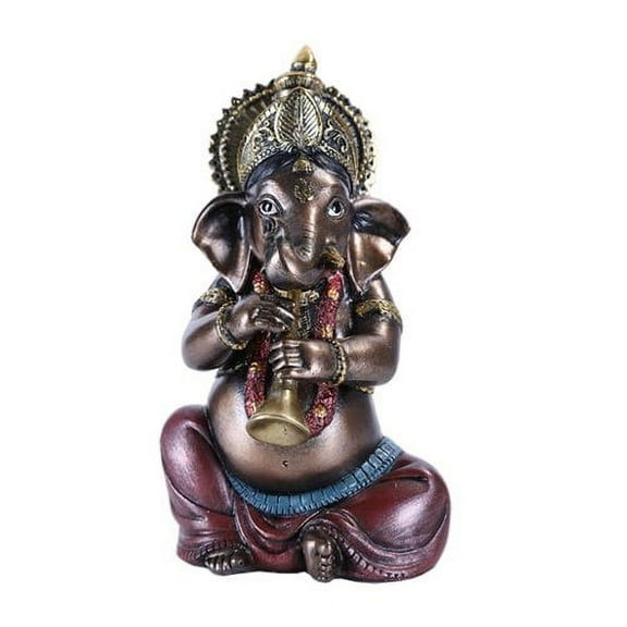 The Hindu Elephant Deity Ganesha Music Band - Sitting Ganesh Playing Shehnai