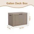 thumbnail image 3 of fazzn 45 Gallon Resin Deck Box Outdoor Indoor Waterproof Storage Box for Patio Furniture Pool Accessories Storage for Cushion Garden Tools (Brown), 3 of 7