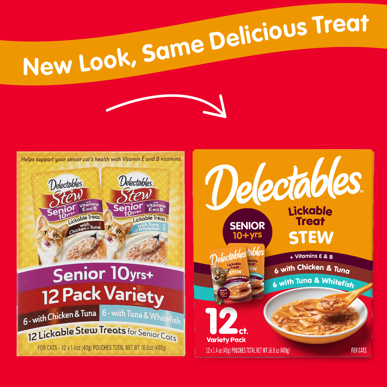 Delectables Stew Senior 10+ Cat Treats Variety Pack, 12 Pouches photo 2