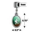 thumbnail image 4 of Hiker Hiking Symbol Mountain Nature Italian European Style Bracelet Oval Charm Bead, 4 of 4