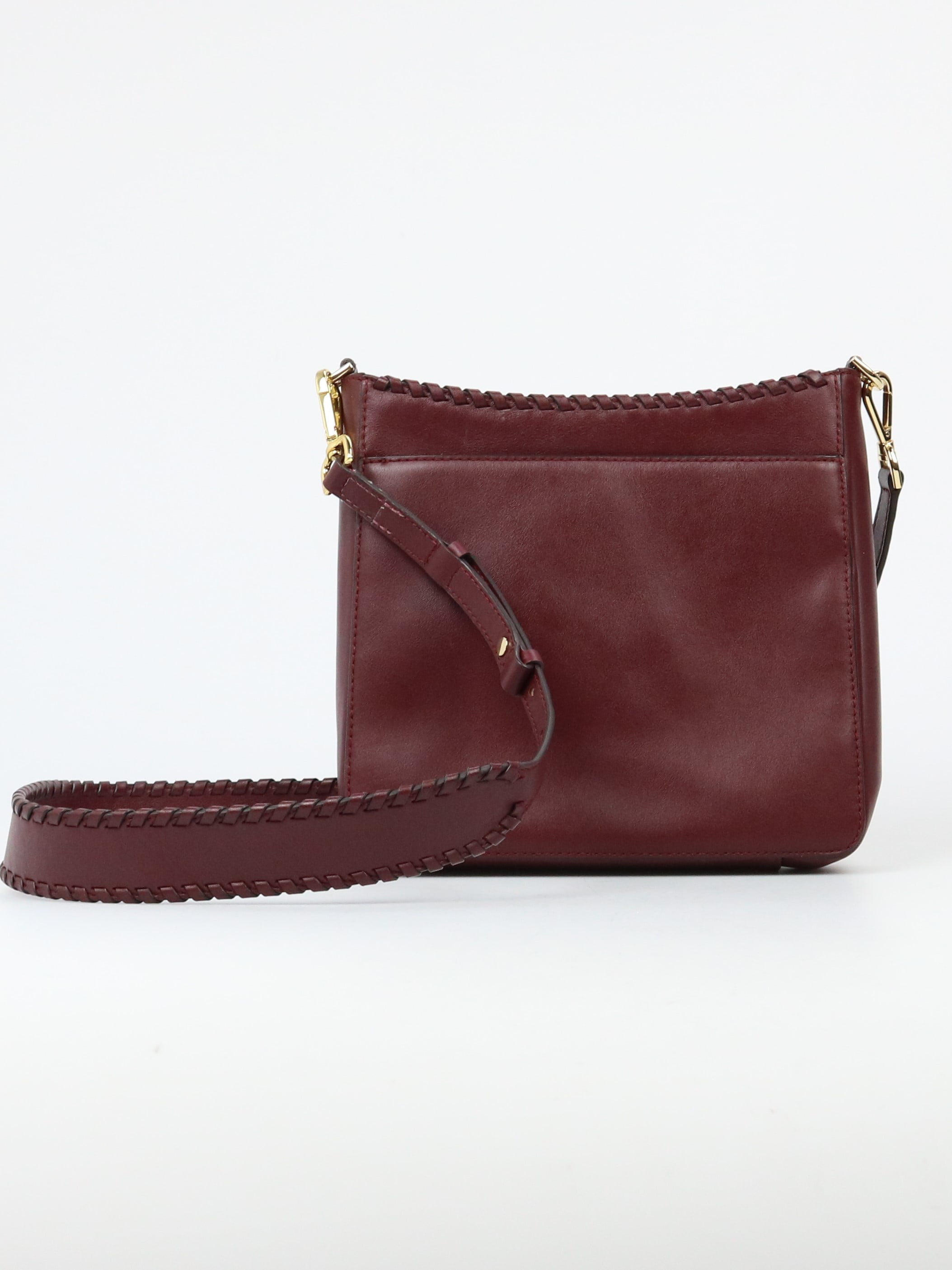 gloria whipstitched leather messenger