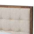 thumbnail image 5 of Bowery Hill Tufted Queen Platform Bed in Beige and Walnut, 5 of 7