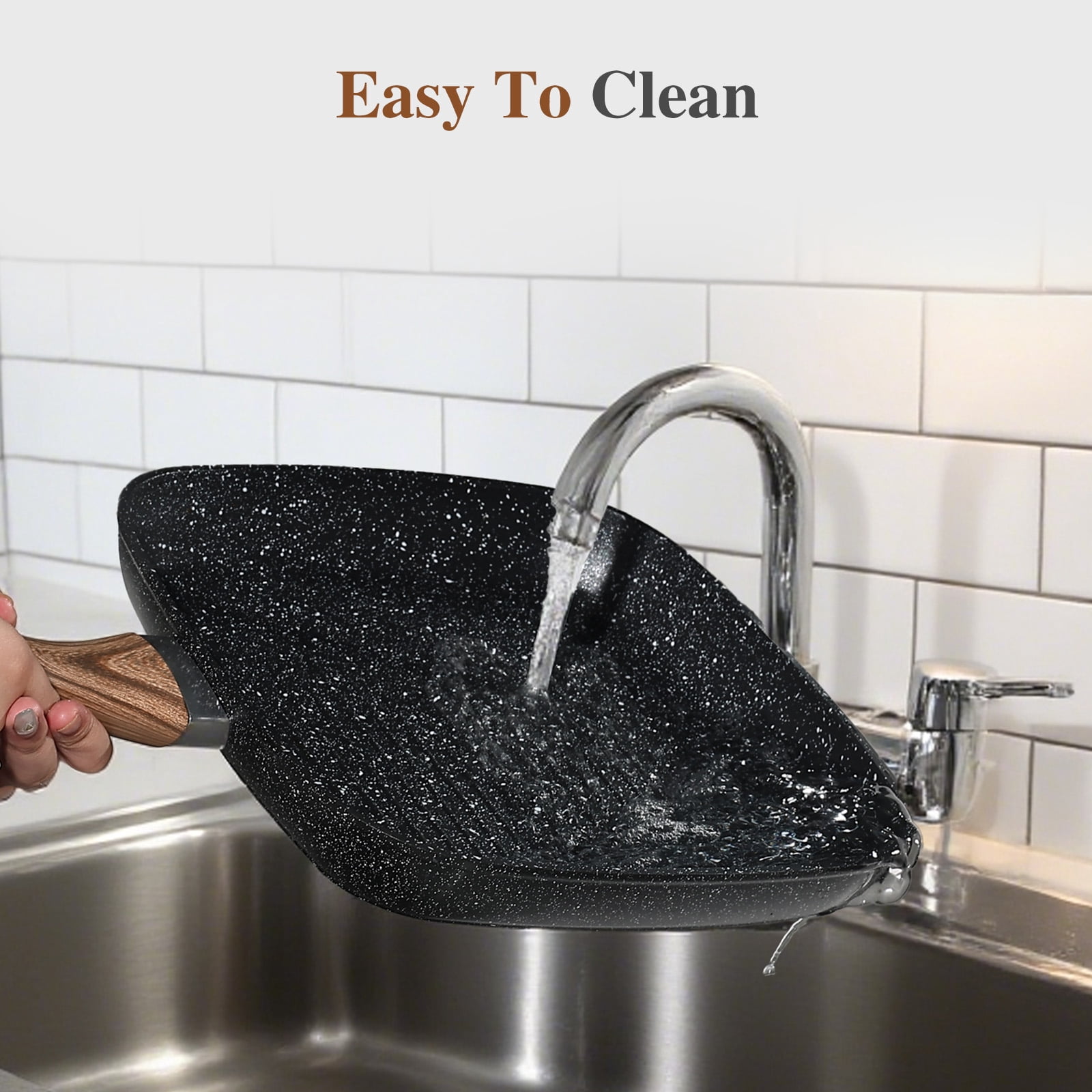 Gianna 3-Piece Non-Stick Cookware Set, Durable Pans for Gas and Induction Stoves, Black