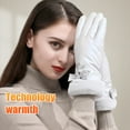 thumbnail image 4 of Jinhomg Plush Warm Gloves for Women Windproof Touchscreen Winter Gloves Thick Comfy Hiking Running Cycling Snow Gloves Outdoor Athletic Gloves Flash Deals of The Day Gray Free Size, 4 of 5