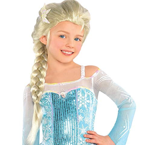 Child Disney Princess Movie Frozen Elsa The Snow Queen Braided Hair Costume Wig 