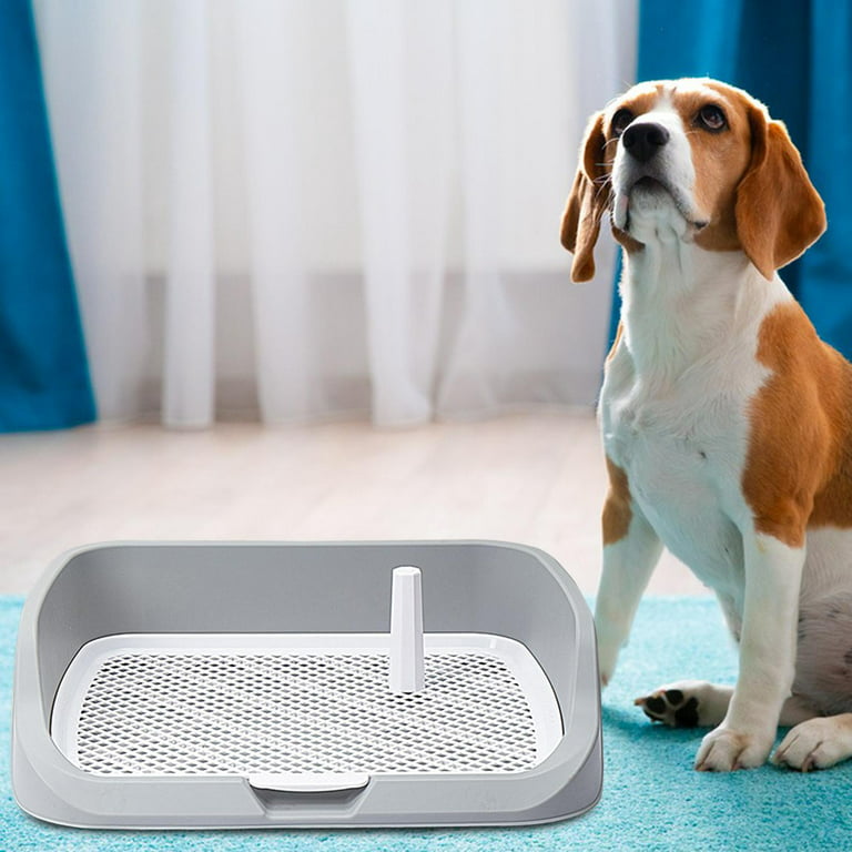 Anti splash Puppy Dog Potty Tray Puppy Pad Holder with Removable Post and  Wall Cover for Cats Dogs Toilet Dog Pee Training Pad