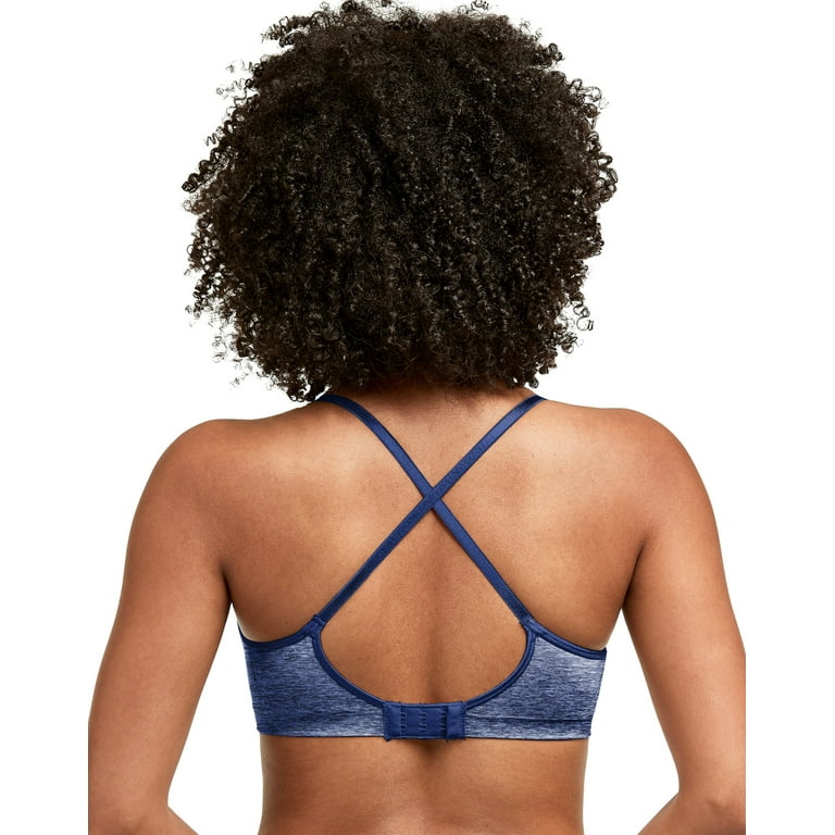  Womens Wireless T-Shirt, Moisture-Wicking Convertible  Smoothing Bra, Full-Coverage, In The Navy Heather, XX-Large