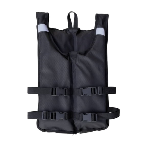1Pcs Fixed 4 Buckle Reflective Foldable Flotation Vest, Life Jacket for Night or Low Light Use for Adult Black