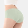 thumbnail image 2 of Panties for Women,High Waisted Briefs with Elongated Crotch Plus Size Belly Control and Breathable Comfort,Womens Underwear,Light Green,M, 2 of 3