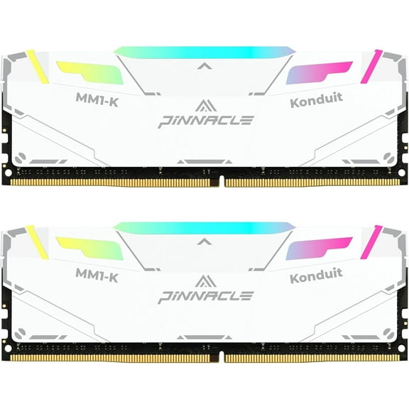 Timetec Pinnacle Konduit RGB 32GB KIT(2x16GB) DDR4 3200MHz PC4-25600 CL16-18-18-38 XMP2.0 Overclocking 1.35V Dual Rank Compatible for AMD and Intel Desktop Gaming PC Memory Module - White