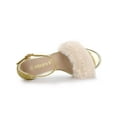 thumbnail image 4 of BLISSFUL STEP Women's Faux Fur Glitter Stiletto Heel Sandals Gold 10, 4 of 8