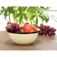 thumbnail image 2 of Red Co. Set of 4 Enamelware Metal Classic 20 oz Round Cereal Bowl, Distressed Cream/Black Rim, 2 of 8