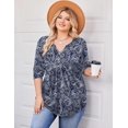 thumbnail image 4 of Zeagoo Womens Plus Size Long Sleeve Shirts Fall Tunic Top V-neck T-Shirt Button Up Dressy Casual Blouse, 4 of 6
