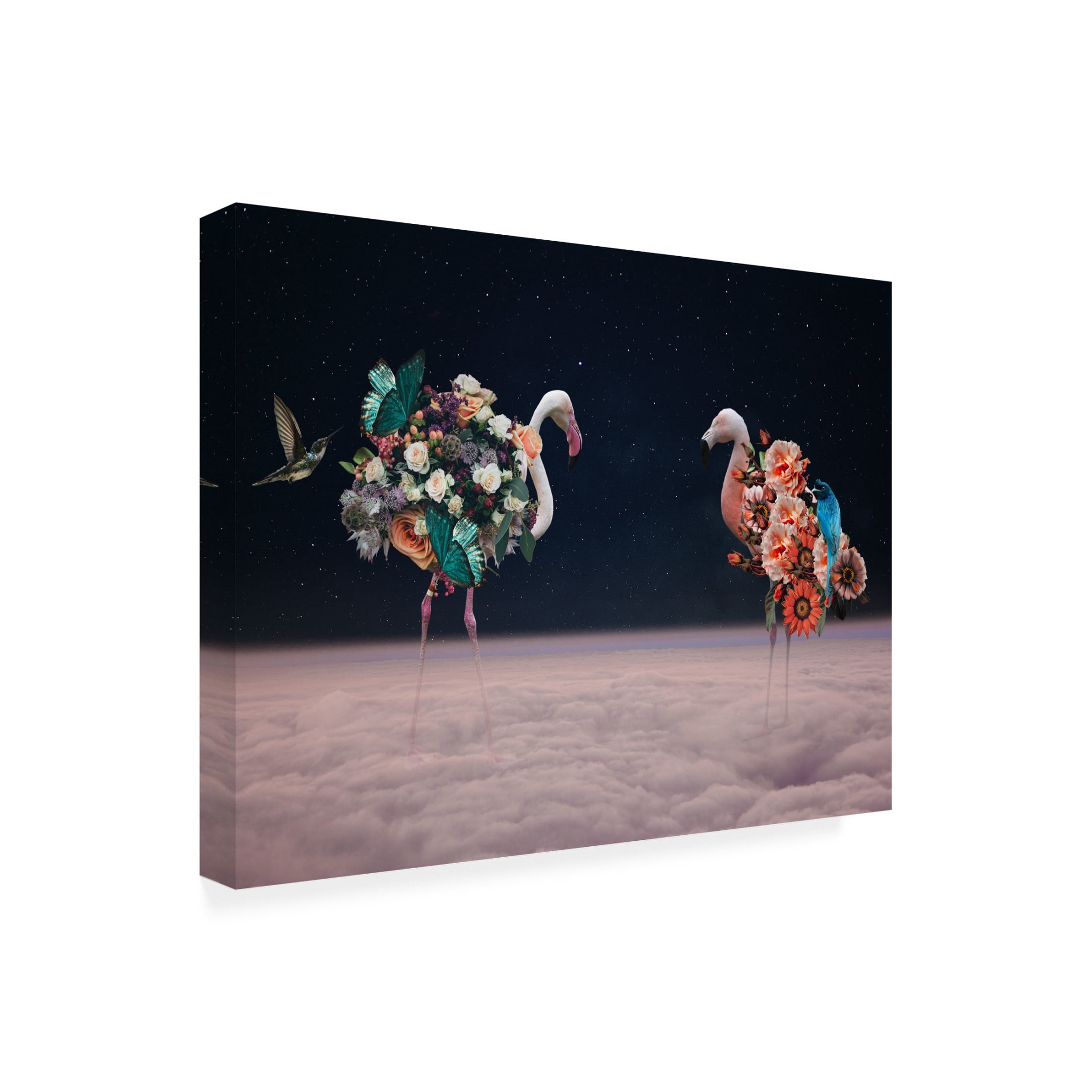Trademark Fine Art Salome Zhividze  Flamingos Canvas Wall Art