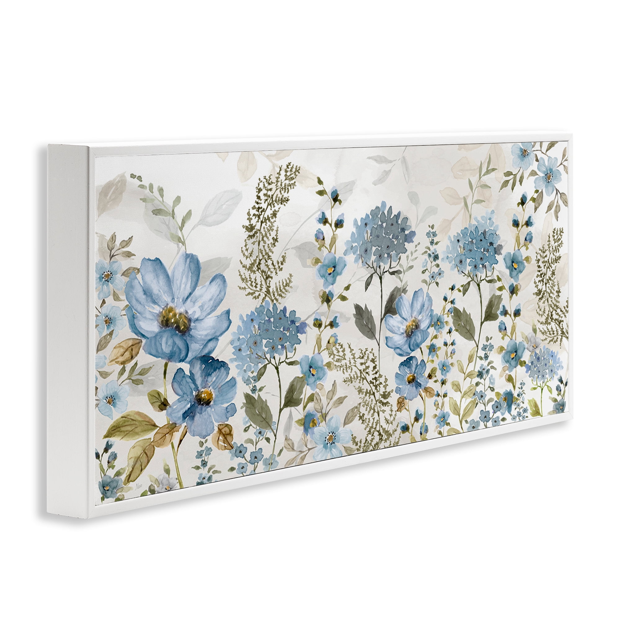 Stupell Industries Subdued Meadow Foliage White Framed Giclee Art, design by Nan