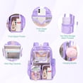 thumbnail image 4 of SANMADROLA Clear Backpack Heavy Duty Transparent Bookbag Teen Girlish Cute Bag Large Capacity See Through Backpacks Stadium Approved Daypack for Middle School College Sport/Travel, Purple Butterfly, 4 of 8