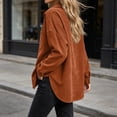 thumbnail image 4 of Sevevn Women's Corduroy Shirt Shacket for Women Fall Jacket Long Sleeve Button Down Blouses Coffee M, 4 of 6