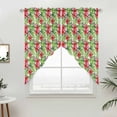 thumbnail image 5 of Tropical Leaves Kitchen Window Curtains, Swag Curtains Valance for Bedroom Living Room Bathroom, Summer Green Pink Flower Floral Rod Pocket Window Treatment Curtain Block Drapes 2 Panels 36"x36", 5 of 9