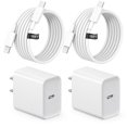thumbnail image 1 of Cargador Rápido USB C Novobit 20W Paquete de 2 con Cable de 3 m, 1 of 7