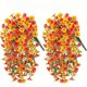 thumbnail image 4 of Flores artificiales de campanilla hechas de seda con hojas de eucalipto., 4 of 7