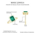 thumbnail image 6 of Rosec Jewels Lab Grown Emerald Engagement Ring for Women (6X8 mm Emerald Cut, AAAA Quality) - Certified Real Emerald Diamond Ring, 18K Yellow Gold, US 13.00, 6 of 9